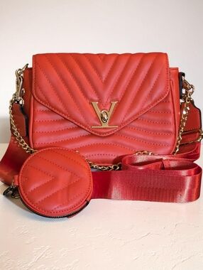 Nwt Purse Luxury Orange Quilted Crossbody Bag with Coin Pouch - Designer Style